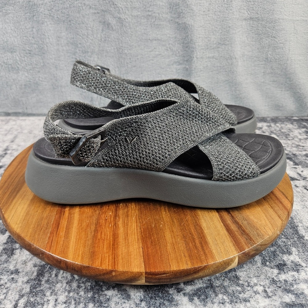 Vivaia Kara AdaptAll Sport Gray Sandals Knit Comfort Lightweight Cushion Size 9